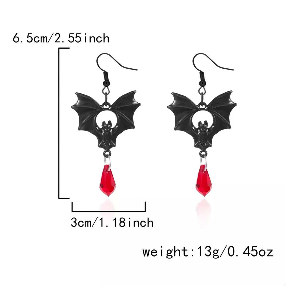 Gothic Bat Drop Earrings - Trendsi - Flyclothing LLC