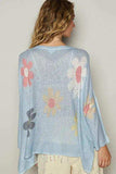 POL Flower Dropped Shoulder Long Sleeve Knit Top - Trendsi - Flyclothing LLC