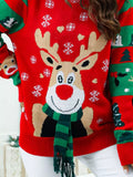 Reindeer Christmas Long Sleeve Sweater - Trendsi - Flyclothing LLC