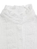 Lace Trim Long Sleeve Shirt - Trendsi - Flyclothing LLC