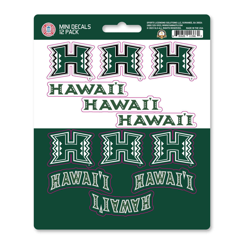 University of Hawaii Mini Decal 12-pk - Logo Brands - Flyclothing LLC