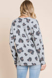 BOMBOM Leopard Drop Shoulder T-Shirt - Trendsi - Flyclothing LLC