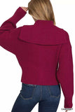 Zenana Ribbed Collared Zip Up Sweater Cardigan - Trendsi - Flyclothing LLC