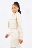 American Bazi Laced Back Cropped Jacket - Trendsi - Flyclothing LLC