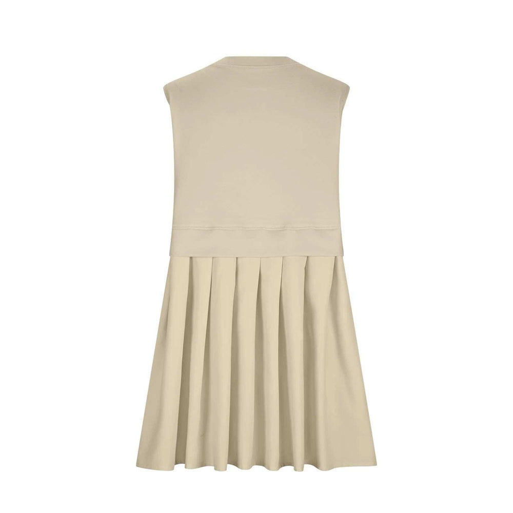 Pleated Round Neck Sleeveless Mini Dress - Trendsi - Flyclothing LLC