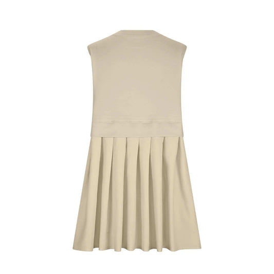 Pleated Round Neck Sleeveless Mini Dress - Trendsi - Flyclothing LLC