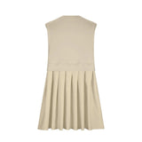 Pleated Round Neck Sleeveless Mini Dress - Trendsi - Flyclothing LLC