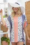 BiBi Leopard Stripe Printed French Terry Oversized Top - Trendsi - Flyclothing LLC