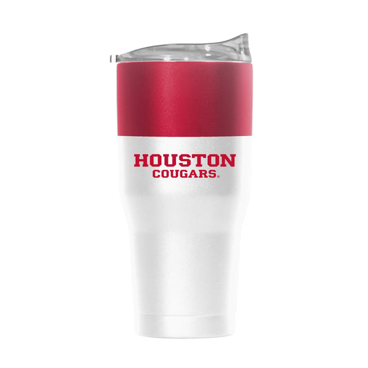 Houston 30oz Colorblock White Powder Coat Tumbler - Logo Brands - Flyclothing LLC