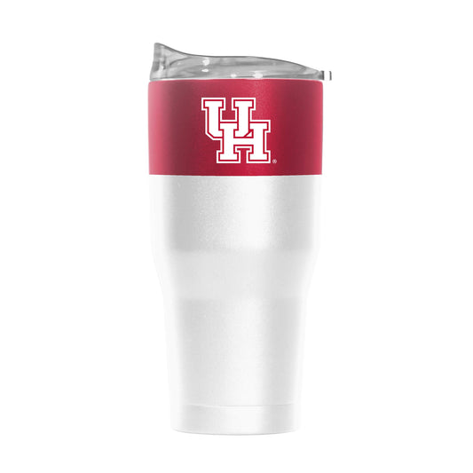 Houston 30oz Colorblock White Powder Coat Tumbler - Logo Brands - Flyclothing LLC