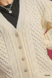 Umgee Cable Knit Pearl Button Cardigan - Trendsi - Flyclothing LLC