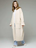Pocketed Open Front Dropped Shoulder Cardigan - Trendsi - Flyclothing LLC