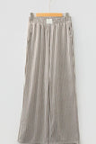 Stripe Elastic High Waist Pocketed Loose Pants - Trendsi - Flyclothing LLC