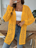 Openwork Open Front Long Sleeve Cardigan - Trendsi - Flyclothing LLC