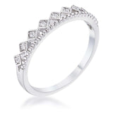 .14Ct Rhodium Plated CZ Mini Crown Stackable Band - JGI - Flyclothing LLC