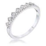 .14Ct Rhodium Plated CZ Mini Crown Stackable Band - JGI - Flyclothing LLC