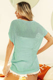 BiBi Openwork Short Sleeve Knit Cover Up - Trendsi - Flyclothing LLC