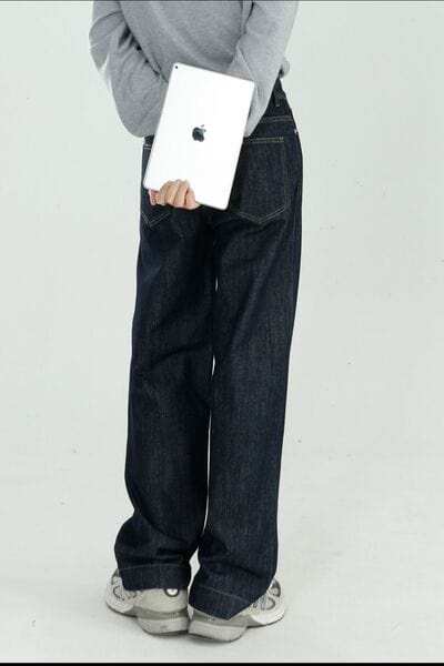 Mid Rise Jeans with Pockets - Trendsi - Flyclothing LLC