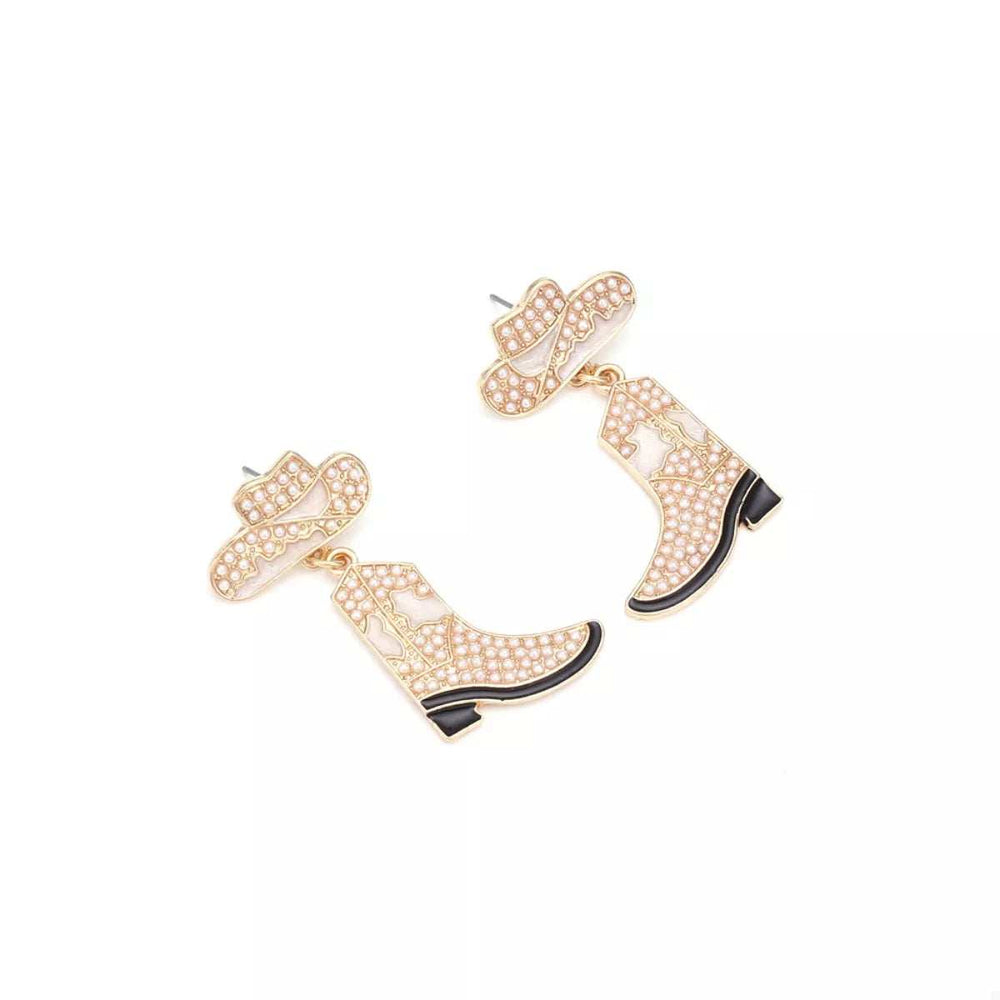 Cowboy Hat and Boot Dangle Earrings - Trendsi - Flyclothing LLC