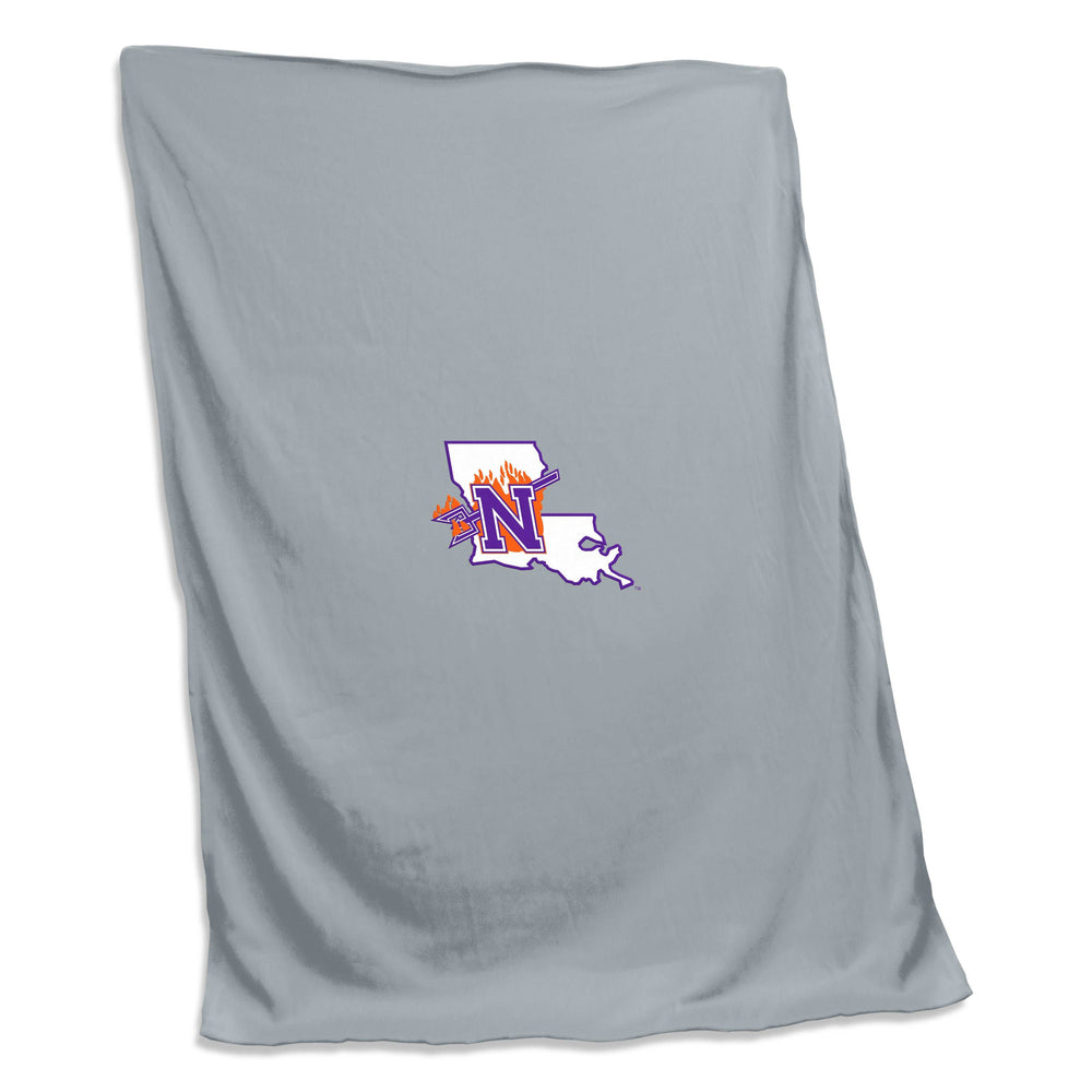 Northwestern State Gray Screened Sweatshirt Blanket - Logo Brands - Flyclothing LLC