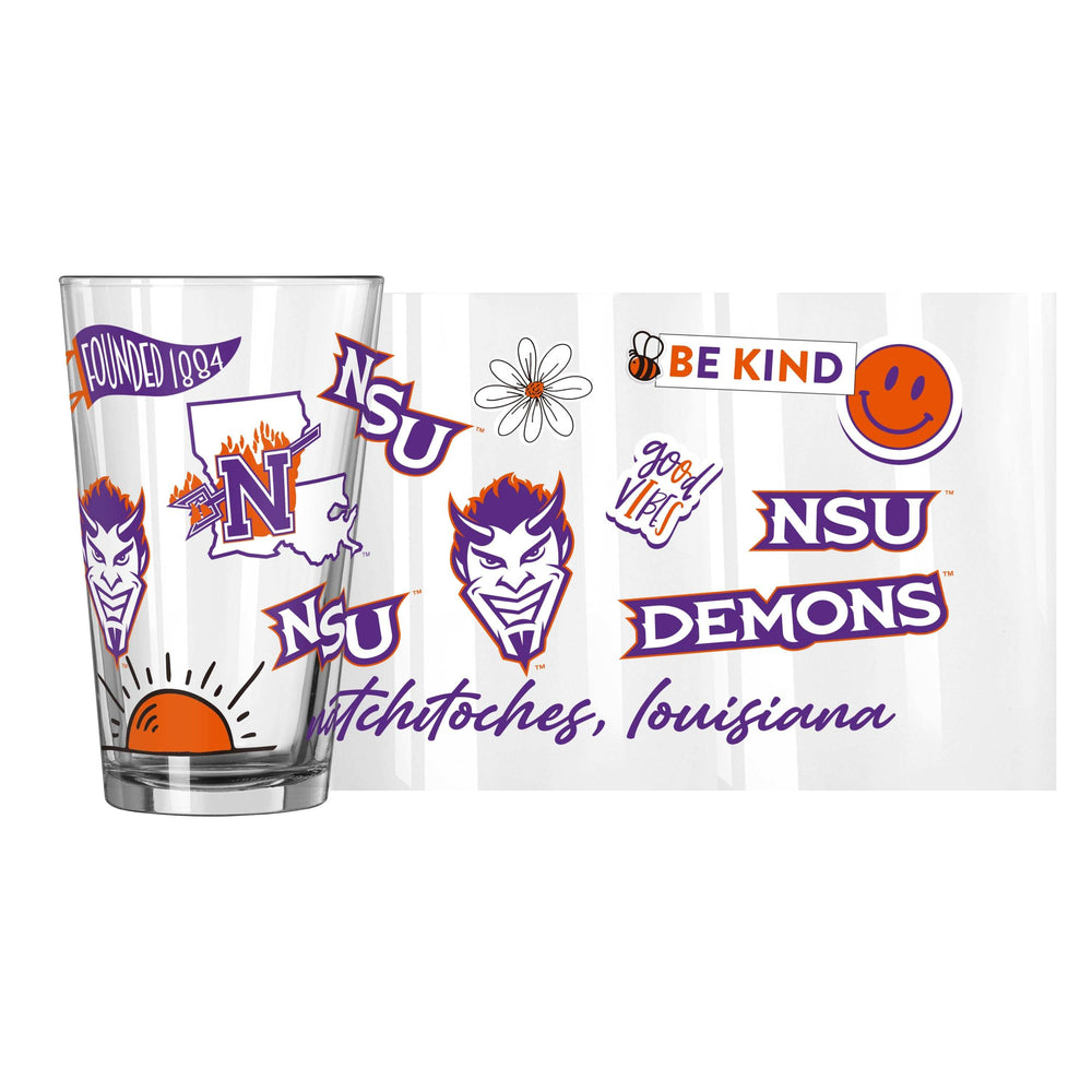 Northwestern State 16oz Native Pint Glass - Logo Brands - Flyclothing LLC