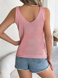 Openwork Wide Strap Knit Vest - Trendsi - Flyclothing LLC