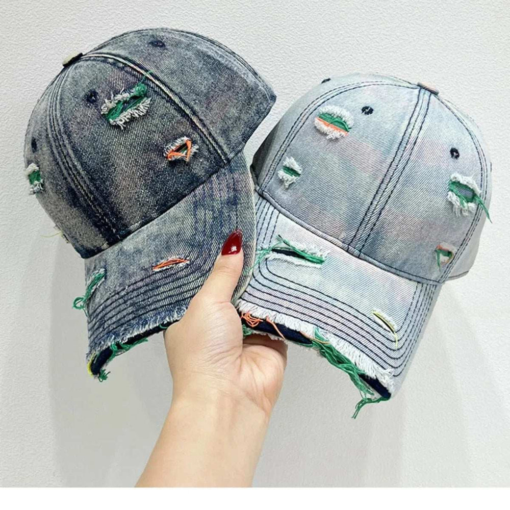 Distressed Adjustable Baseball Cap - Trendsi - Flyclothing LLC