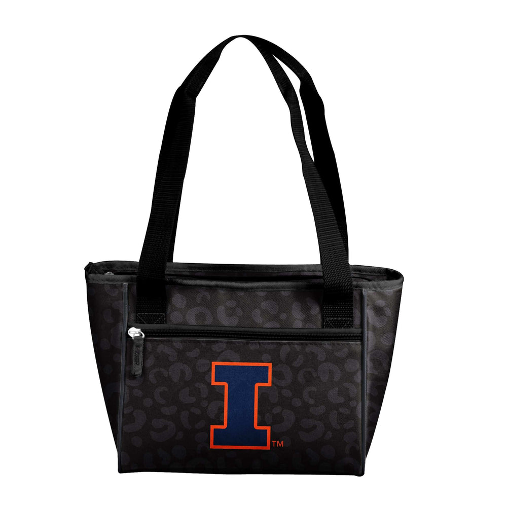 Illinois Leopard Print 16 Can Cooler Tote - Logo Brands - Flyclothing LLC