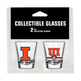 Illinois Campus Colors 2oz Letterman Shot Glass 2 Pack - Logo Brands - Flyclothing LLC