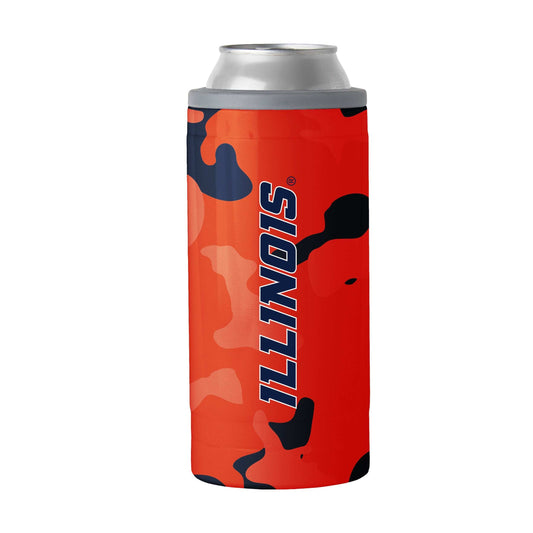 Illinois Camo Swagger 12oz Slim Can Coolie - Logo Brands - Flyclothing LLC