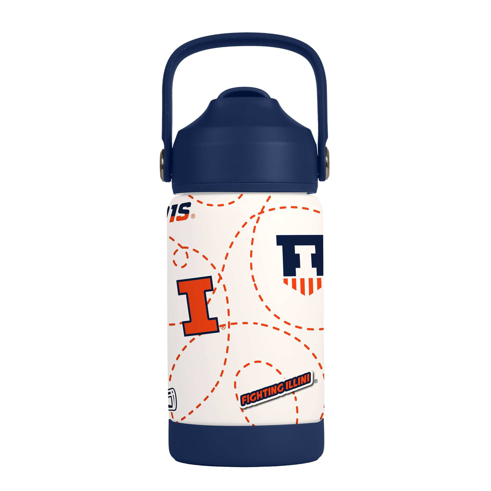 Illinois 12oz Mascot SS Kids Bottle - Logo Brands - Flyclothing LLC