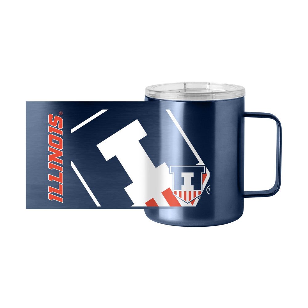 Illinois 15oz Hype Navy Stainless Steel Mug - Logo Brands - Flyclothing LLC