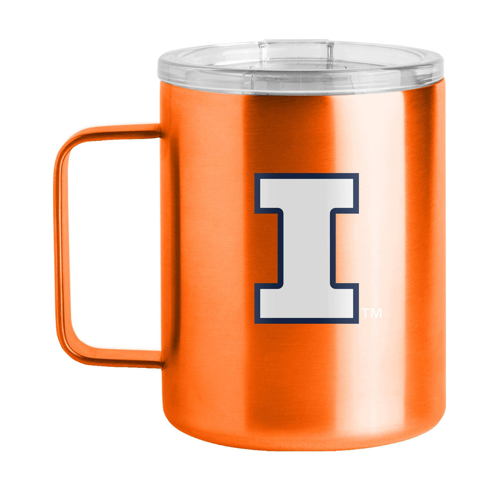 Illinois 15oz Swagger Stainless Steel Mug - Logo Brands - Flyclothing LLC