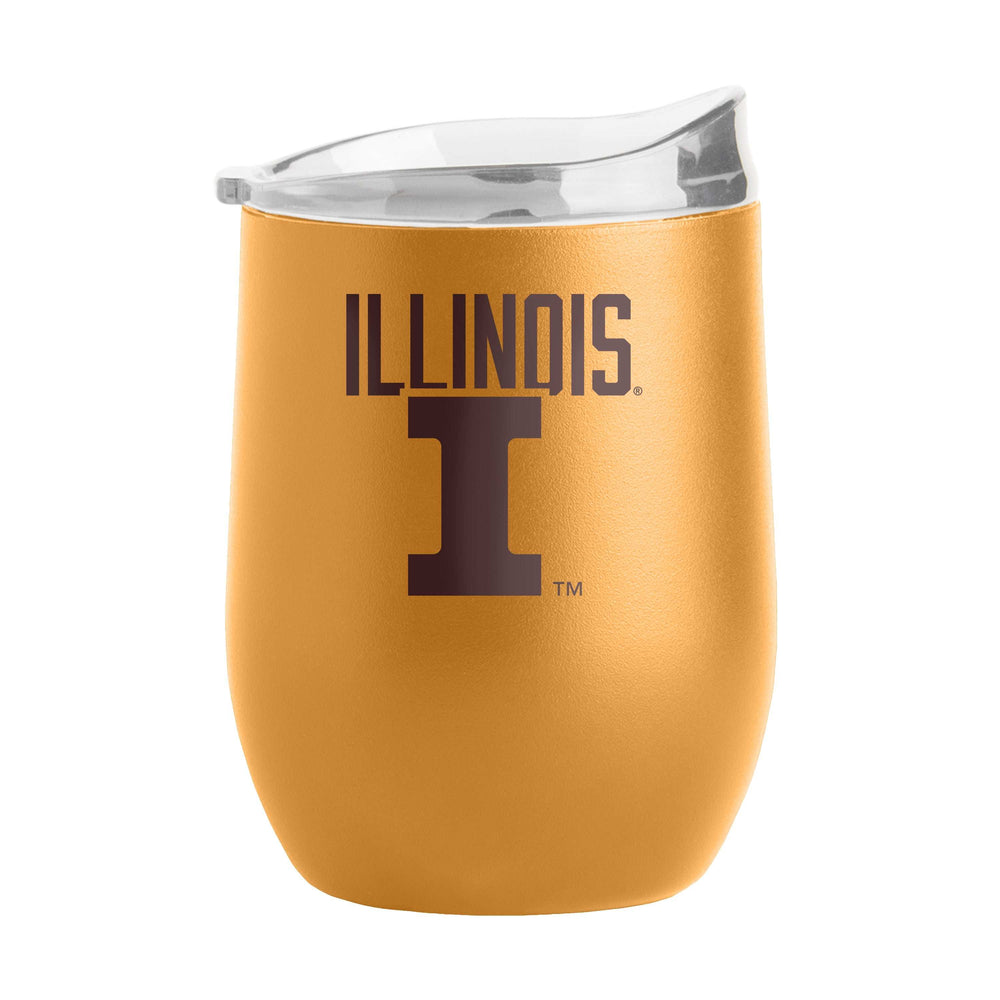 Illinois 16oz Huddle Powder Coat Curved Bev - Logo Brands - Flyclothing LLC