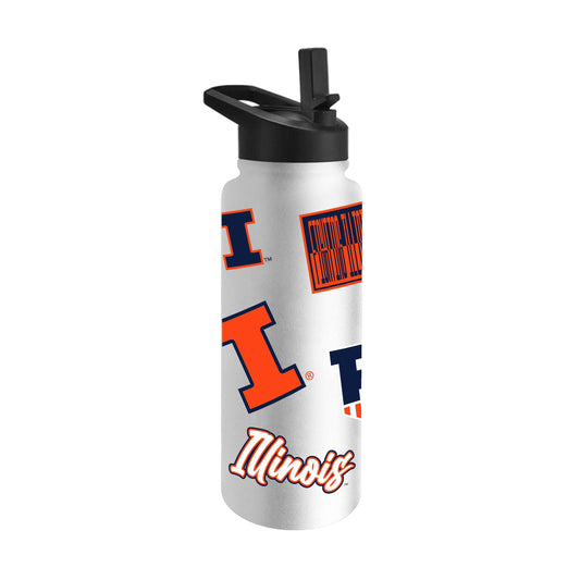 Illinois 34oz White Dreamweave Quencher Bottle - Logo Brands - Flyclothing LLC
