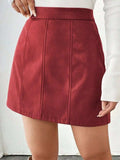 Mini Skirt with Zipper - Trendsi - Flyclothing LLC