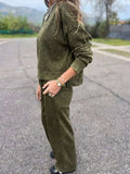 Full Size Washed Round Neck Top and Drawstring Pants Set Plus Size - Trendsi - Flyclothing LLC