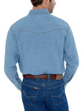 Men's Ely Cattleman Long Sleeve Washed Denim Western Snap Shirt - Ely Cattleman - Flyclothing LLC