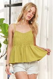 ADORA Cutesy Washed Smocking Tank Top - Trendsi - Flyclothing LLC