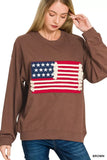Zenana French Terry American Flag Pullover - Trendsi - Flyclothing LLC