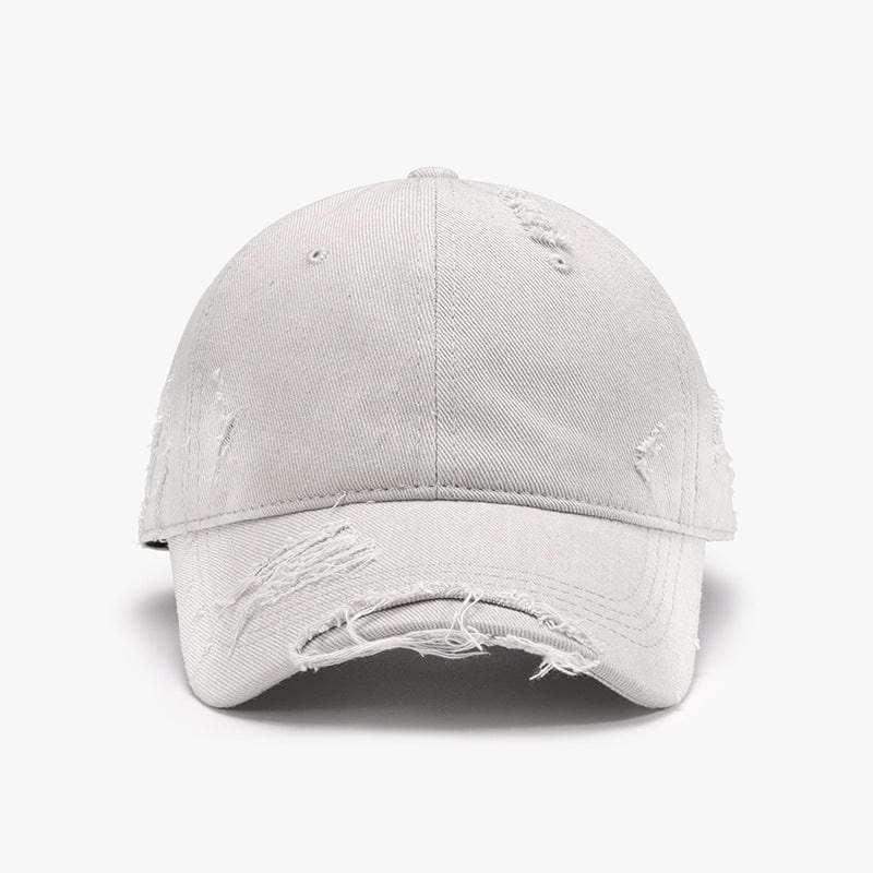 Distressed Adjustable Cotton Hat - Trendsi - Flyclothing LLC