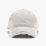 Distressed Adjustable Cotton Hat - Trendsi - Flyclothing LLC