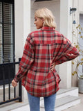 Plaid Button Up Long Sleeve Shirt - Trendsi - Flyclothing LLC