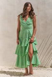 Jade By Jane Full Size Sleeveless Gingham Print Tiered Midi Dress Plus Size - Trendsi - Flyclothing LLC