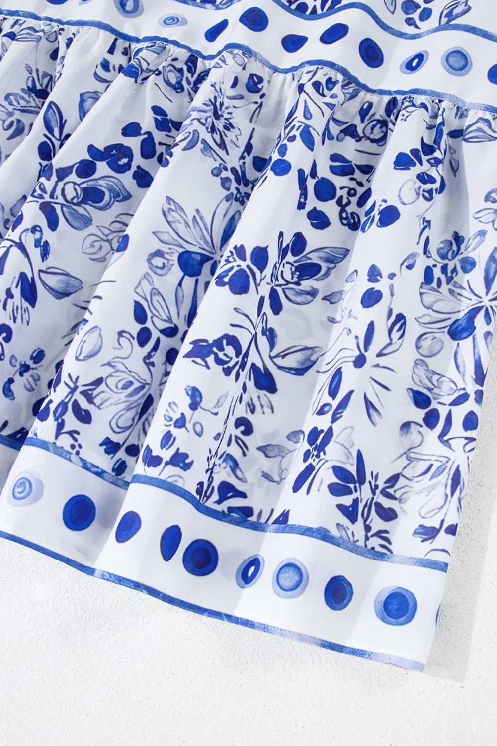 Smocked Printed Square Neck Puff Sleeve Dress - Trendsi - Flyclothing LLC