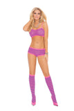 Elegant Moments Neon Pink/Neon Purple Cami, Booty Shorts & Knee Hi's 1548 - Elegant Moments - Flyclothing LLC