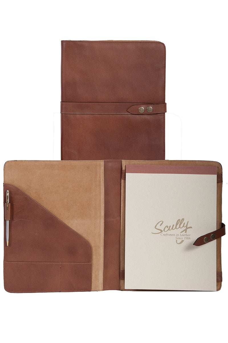Scully MAHOGANY SNAP CLOSURE LETTER PAD - Scully Leather - Flyclothing LLC