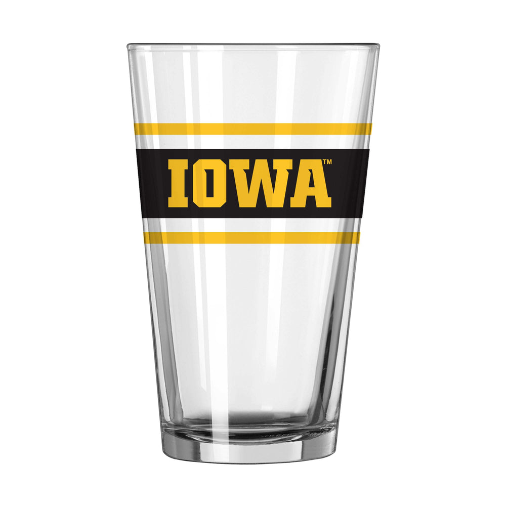 Iowa 16oz Stripe Pint Glass - Logo Brands - Flyclothing LLC