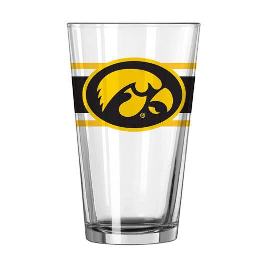 Iowa 16oz Stripe Pint Glass - Logo Brands - Flyclothing LLC