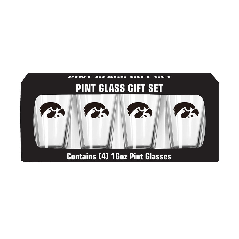 Iowa 16oz Gameday Pint Glass 4 Pack - Logo Brands - Flyclothing LLC